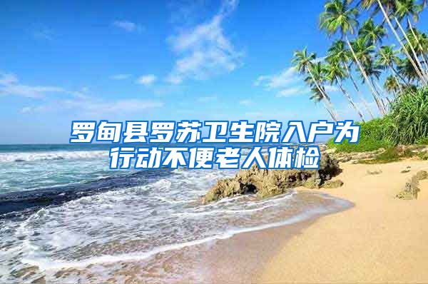 罗甸县罗苏卫生院入户为行动不便老人体检