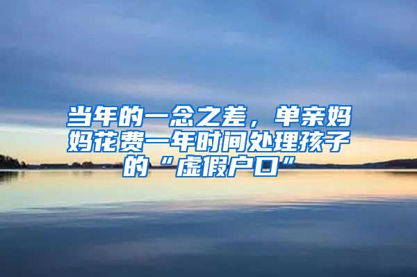 当年的一念之差，单亲妈妈花费一年时间处理孩子的“虚假户口”