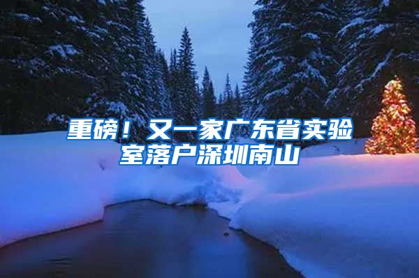 重磅！又一家广东省实验室落户深圳南山