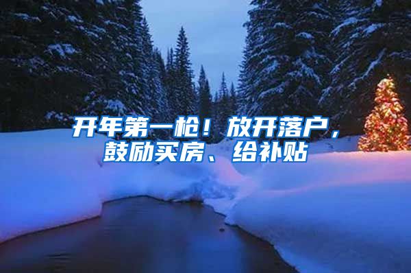 开年第一枪！放开落户，鼓励买房、给补贴