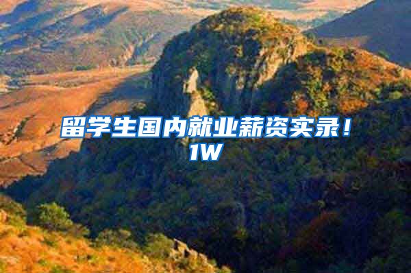留学生国内就业薪资实录！1W