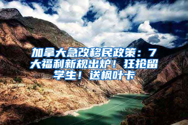加拿大急改移民政策：7大福利新规出炉！狂抢留学生！送枫叶卡