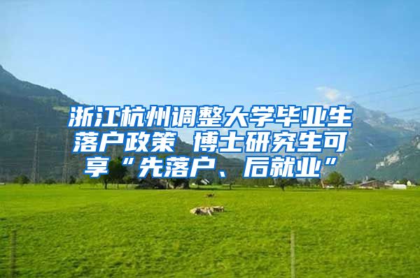 浙江杭州调整大学毕业生落户政策 博士研究生可享“先落户、后就业”