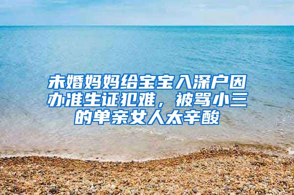 未婚妈妈给宝宝入深户因办准生证犯难，被骂小三的单亲女人太辛酸