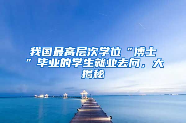 我国最高层次学位“博士”毕业的学生就业去向，大揭秘