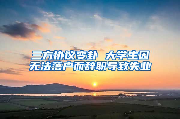 三方协议变卦 大学生因无法落户而辞职导致失业
