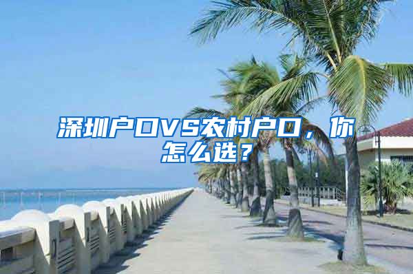 深圳户口VS农村户口，你怎么选？