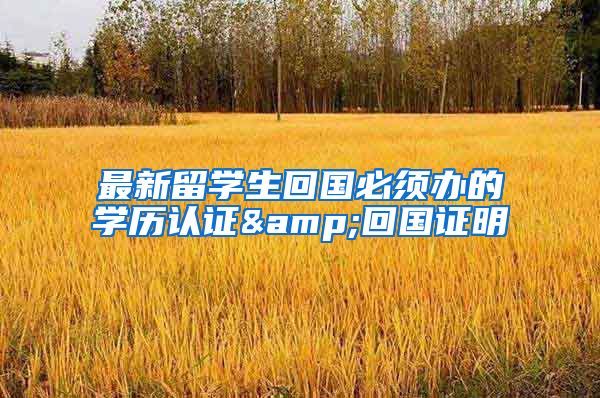 最新留学生回国必须办的学历认证&回国证明