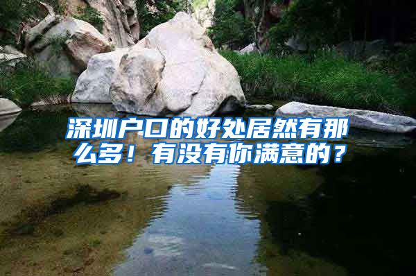 深圳户口的好处居然有那么多！有没有你满意的？