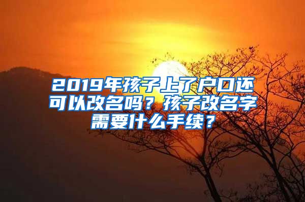 2019年孩子上了户口还可以改名吗？孩子改名字需要什么手续？