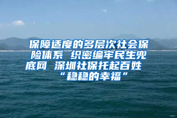 保障适度的多层次社会保险体系 织密编牢民生兜底网 深圳社保托起百姓“稳稳的幸福”