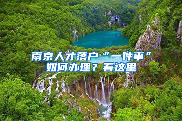 南京人才落户“一件事”如何办理？看这里