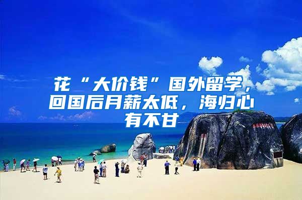 花“大价钱”国外留学，回国后月薪太低，海归心有不甘