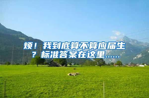 烦！我到底算不算应届生？标准答案在这里......