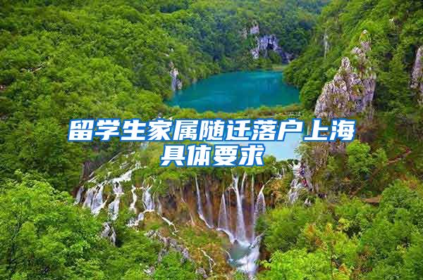 留学生家属随迁落户上海具体要求