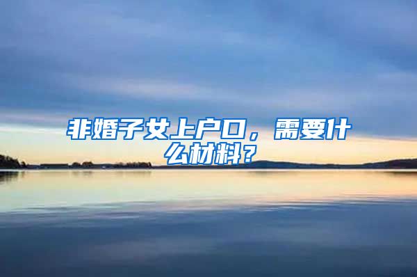 非婚子女上户口，需要什么材料？