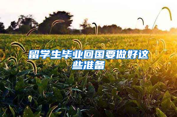 留学生毕业回国要做好这些准备