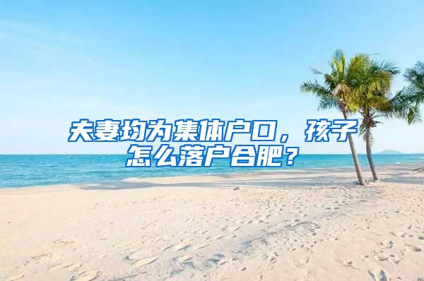 夫妻均为集体户口，孩子怎么落户合肥？
