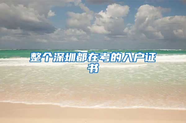 整个深圳都在考的入户证书