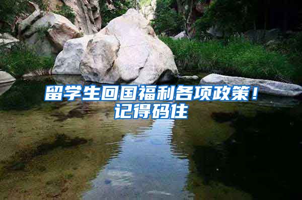 留学生回国福利各项政策！记得码住