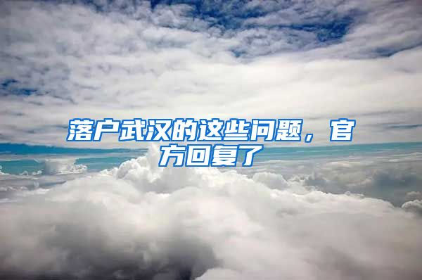 落户武汉的这些问题，官方回复了