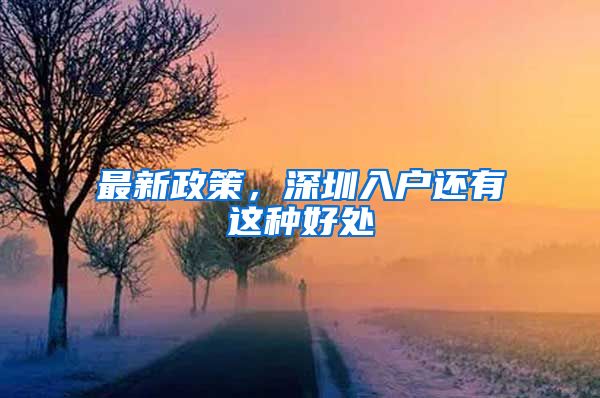 最新政策，深圳入户还有这种好处