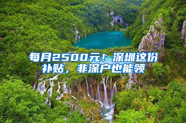 每月2500元！深圳这份补贴，非深户也能领