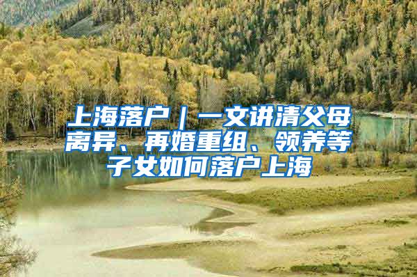 上海落户｜一文讲清父母离异、再婚重组、领养等子女如何落户上海