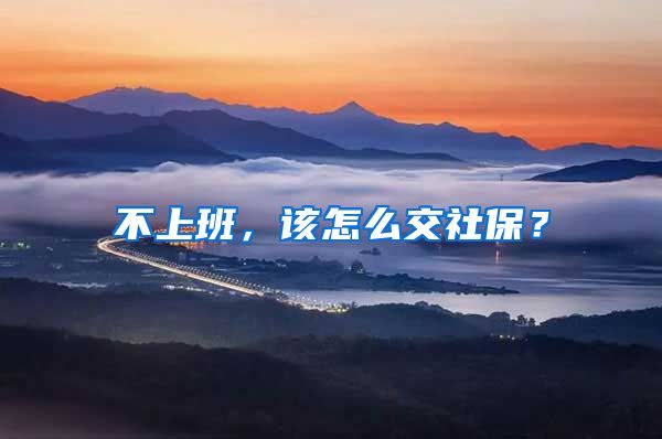 不上班，该怎么交社保？