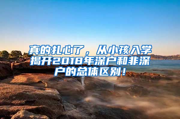 真的扎心了，从小孩入学揭开2018年深户和非深户的总体区别！