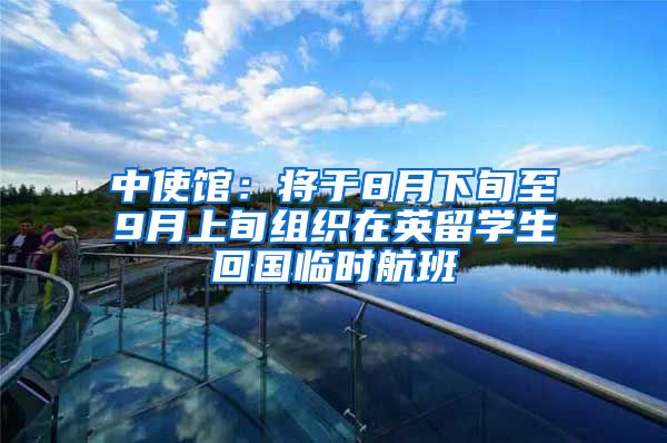 中使馆：将于8月下旬至9月上旬组织在英留学生回国临时航班