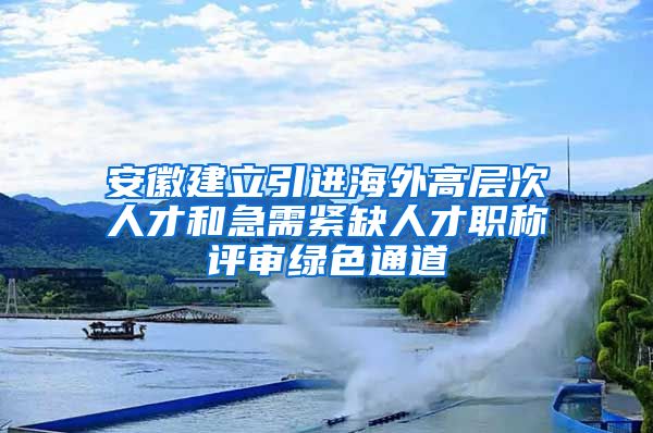 安徽建立引进海外高层次人才和急需紧缺人才职称评审绿色通道