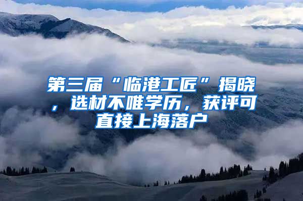第三届“临港工匠”揭晓，选材不唯学历，获评可直接上海落户