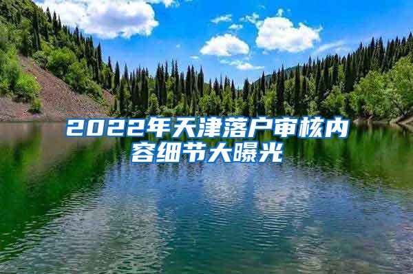 2022年天津落户审核内容细节大曝光