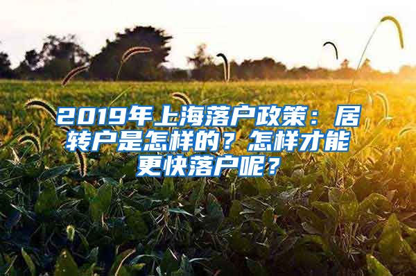 2019年上海落户政策：居转户是怎样的？怎样才能更快落户呢？