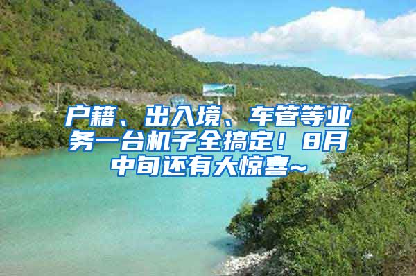 户籍、出入境、车管等业务一台机子全搞定！8月中旬还有大惊喜~