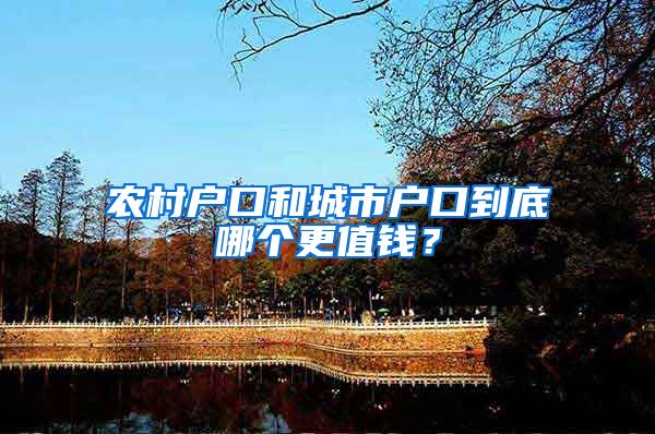 农村户口和城市户口到底哪个更值钱？