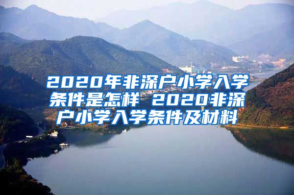 2020年非深户小学入学条件是怎样 2020非深户小学入学条件及材料
