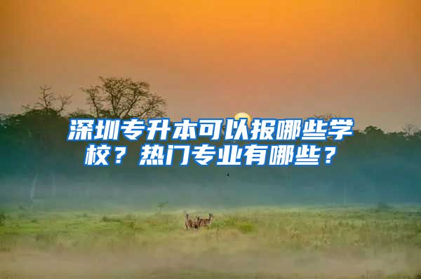深圳专升本可以报哪些学校？热门专业有哪些？