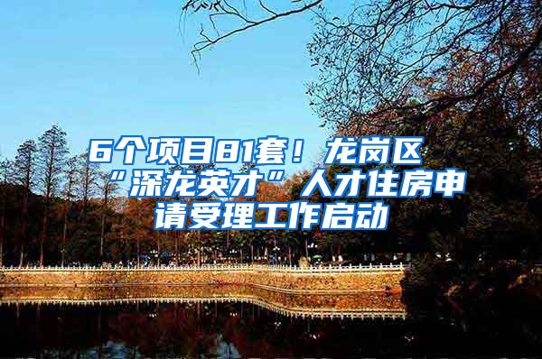 6个项目81套！龙岗区“深龙英才”人才住房申请受理工作启动