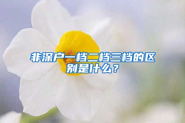 非深户一档二档三档的区别是什么？