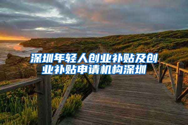 深圳年轻人创业补贴及创业补贴申请机构深圳