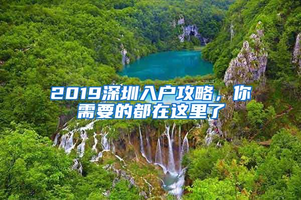 2019深圳入户攻略，你需要的都在这里了