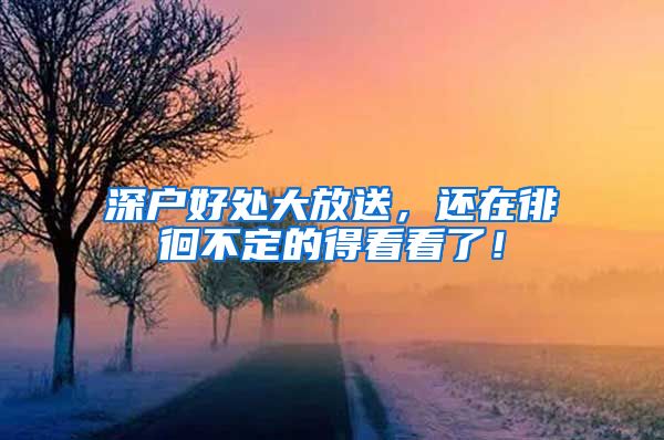 深户好处大放送，还在徘徊不定的得看看了！