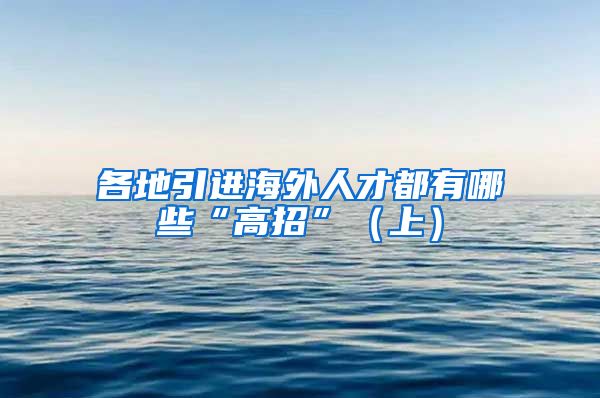 各地引进海外人才都有哪些“高招”（上）