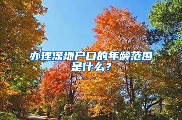 办理深圳户口的年龄范围是什么？