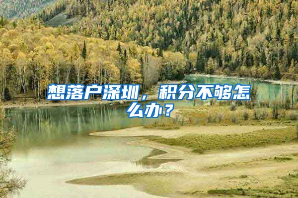想落户深圳，积分不够怎么办？
