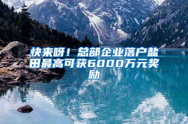 快来呀！总部企业落户盐田最高可获6000万元奖励