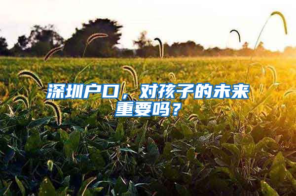 深圳户口，对孩子的未来重要吗？