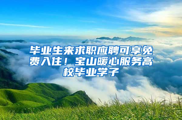 毕业生来求职应聘可享免费入住！宝山暖心服务高校毕业学子